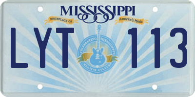 MS license plate LYT113