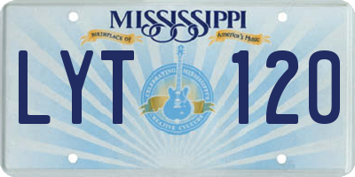 MS license plate LYT120