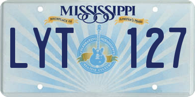 MS license plate LYT127