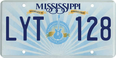 MS license plate LYT128