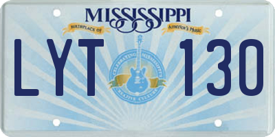 MS license plate LYT130