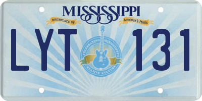MS license plate LYT131