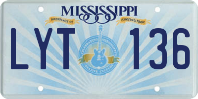 MS license plate LYT136