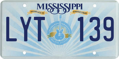 MS license plate LYT139