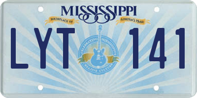 MS license plate LYT141