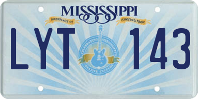 MS license plate LYT143