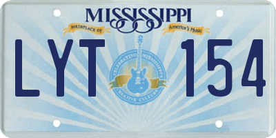 MS license plate LYT154