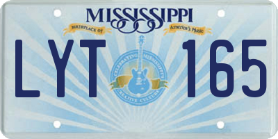 MS license plate LYT165