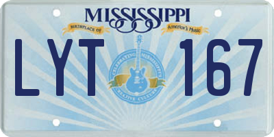 MS license plate LYT167