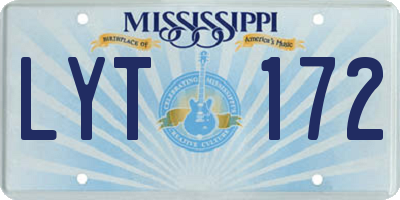 MS license plate LYT172