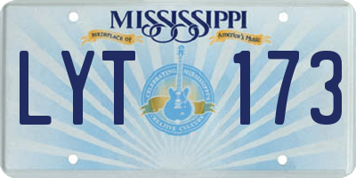 MS license plate LYT173