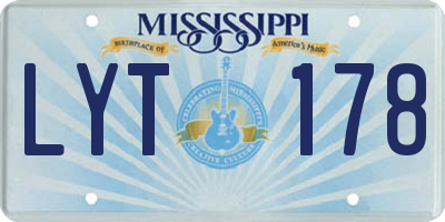 MS license plate LYT178