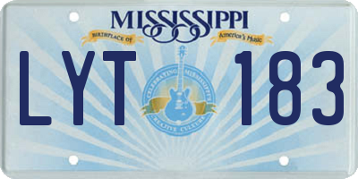 MS license plate LYT183