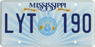 MS license plate LYT190