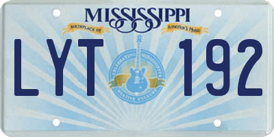 MS license plate LYT192
