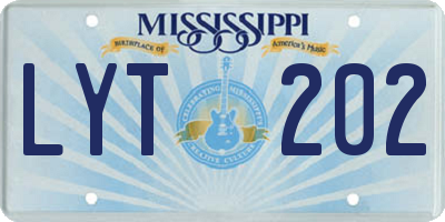 MS license plate LYT202