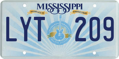 MS license plate LYT209