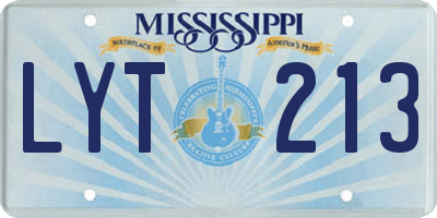 MS license plate LYT213