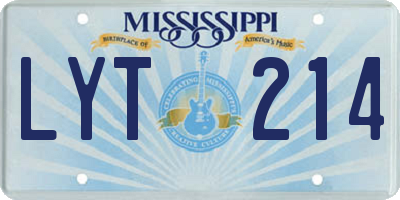 MS license plate LYT214