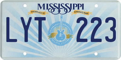 MS license plate LYT223