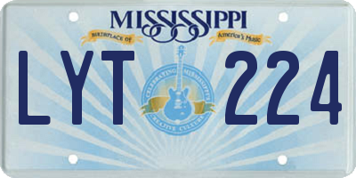 MS license plate LYT224