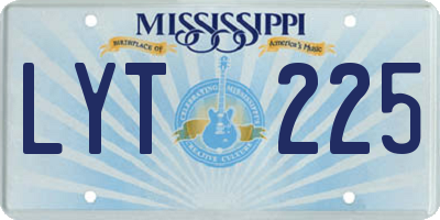 MS license plate LYT225