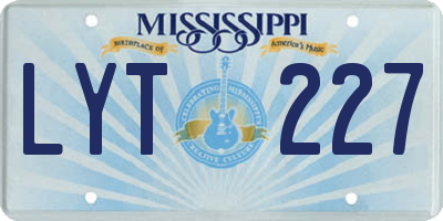MS license plate LYT227