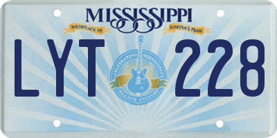 MS license plate LYT228