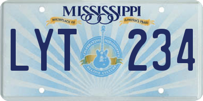 MS license plate LYT234