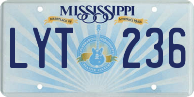 MS license plate LYT236