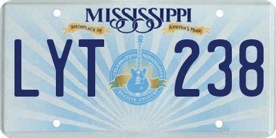 MS license plate LYT238