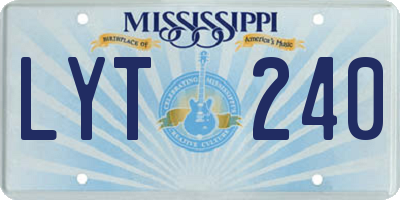 MS license plate LYT240