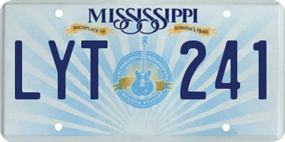 MS license plate LYT241