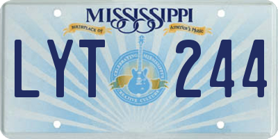 MS license plate LYT244