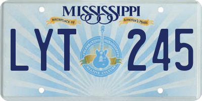 MS license plate LYT245