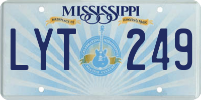 MS license plate LYT249