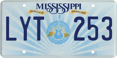 MS license plate LYT253