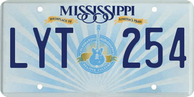 MS license plate LYT254