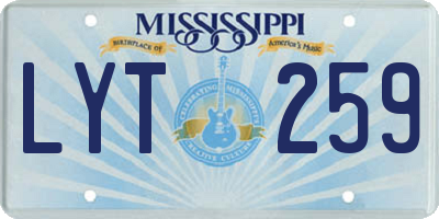 MS license plate LYT259