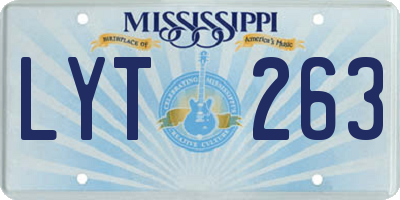MS license plate LYT263