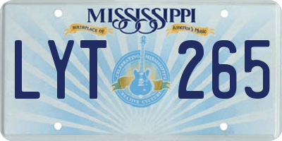 MS license plate LYT265