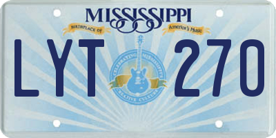 MS license plate LYT270