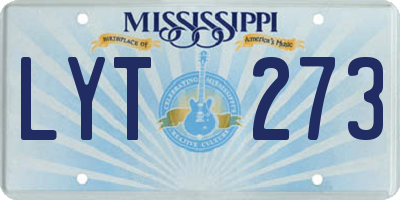 MS license plate LYT273