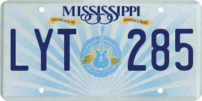 MS license plate LYT285