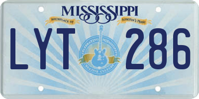 MS license plate LYT286