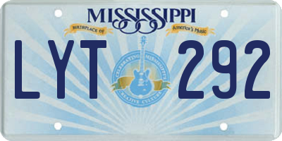 MS license plate LYT292