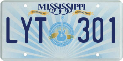 MS license plate LYT301