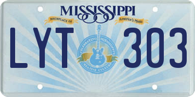 MS license plate LYT303