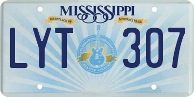 MS license plate LYT307