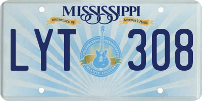 MS license plate LYT308